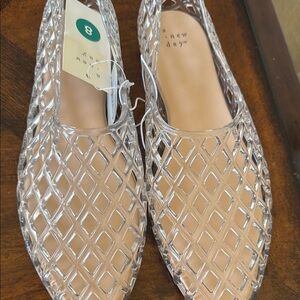 A New Day Women's Clear Diamond Pattern Flats